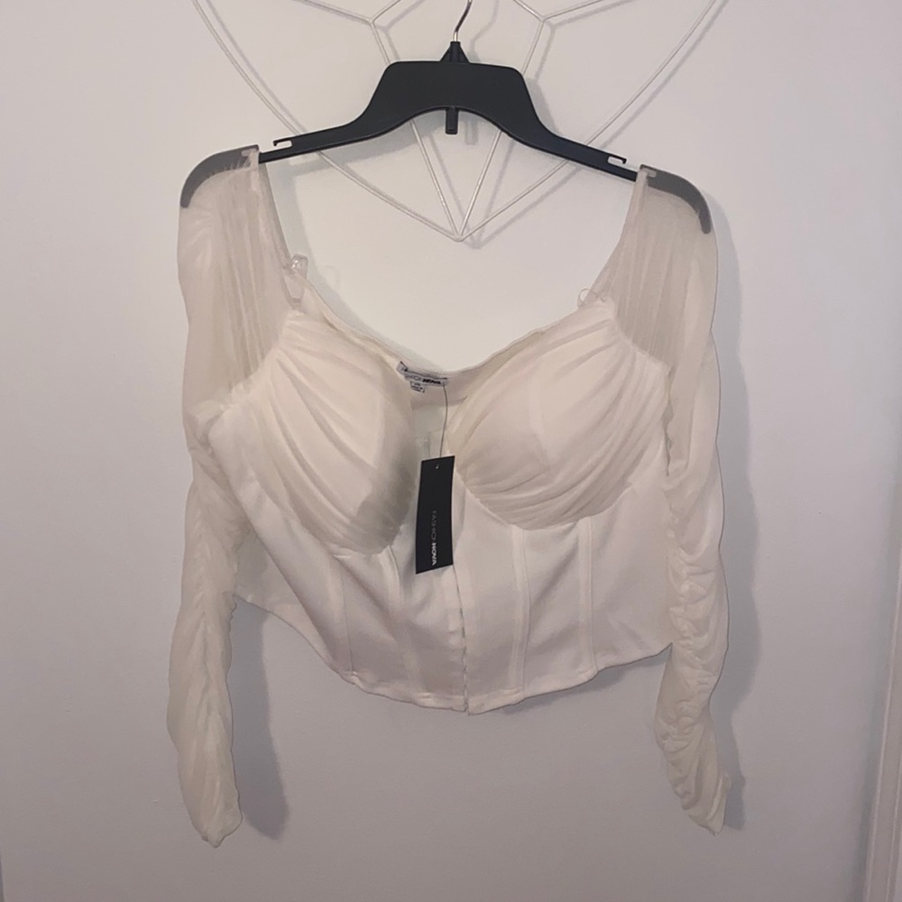 Fashion Nova ivory corset top